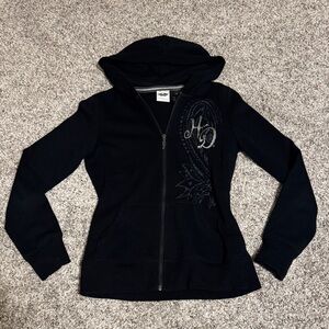 Women's Black Harley Davidson Bling zip up hoodie